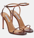 Aquazzura Olie 105 metallic leather sandals