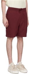 Y-3 Burgundy Loose-Fit Shorts