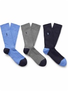 Polo Ralph Lauren - Three-Pack Logo-Embroidered Stretch Cotton-Blend Socks