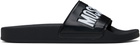Moschino Black Rubber Pool Slides