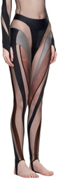 Mugler Black Spiral Leggings