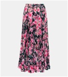 Christopher Kane Floral high-rise pleated midi skirt