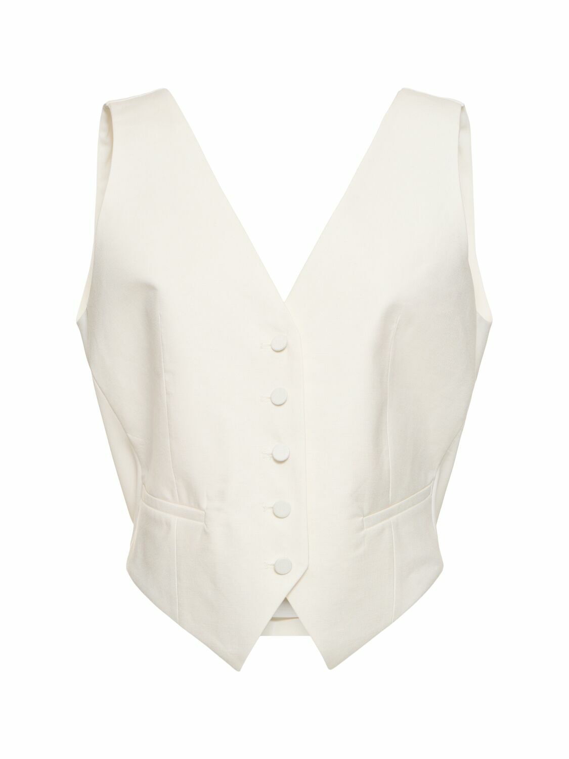 Photo: NINA RICCI - Draped Linen Blend Open-back Vest