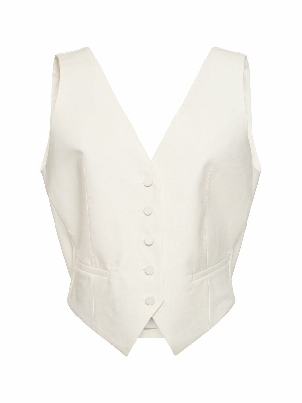 Photo: NINA RICCI - Draped Linen Blend Open-back Vest