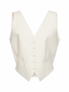 NINA RICCI - Draped Linen Blend Open-back Vest