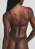 Skims Unlined Stretch-jersey Demi bra Brown