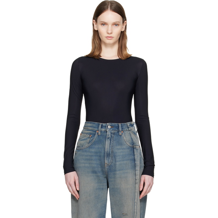 Photo: MM6 Maison Margiela Black Technical Jersey Bodysuit
