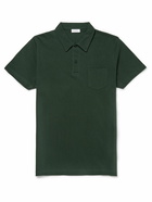 Sunspel - Riviera Slim-Fit Cotton-Mesh Polo Shirt - Green