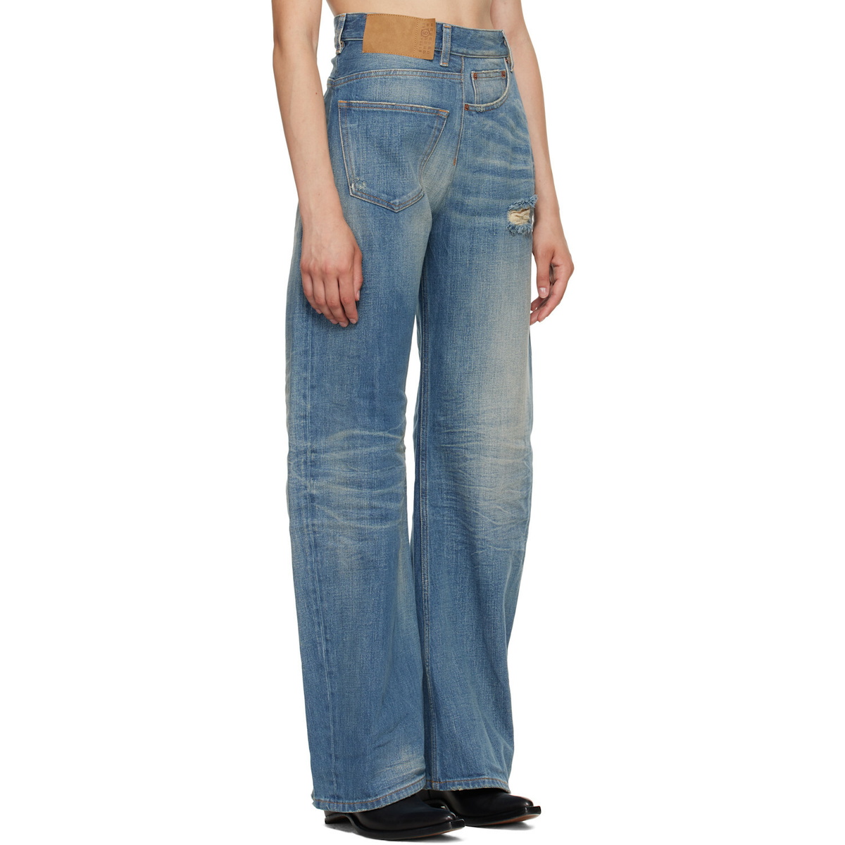 MM6 Maison Margiela Blue Sideways Denim Jeans
