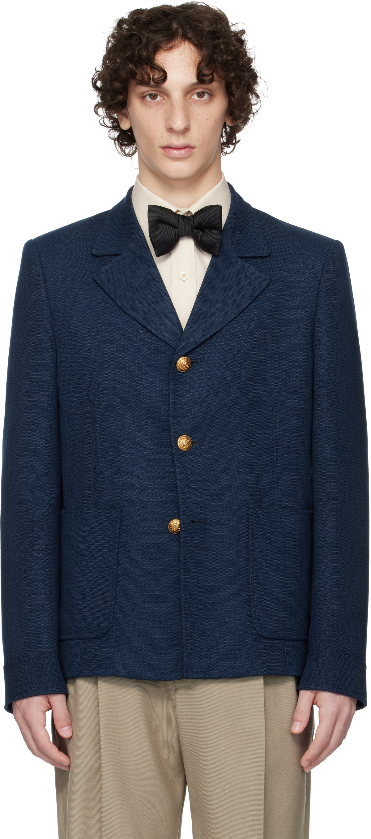 【関送込】VALENTINO◆VISCOSE BLAZER Valentino Navy Viscose Canvas Slim Fit Blazer Valentino