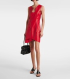 Ferragamo Asymmetric leather minidress