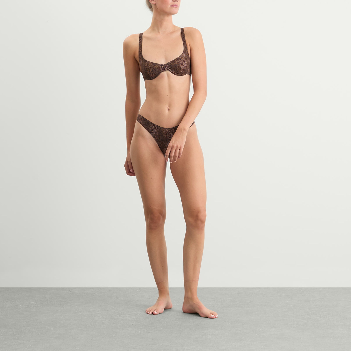 Fruity Booty Women's Leopard Thong in Brown