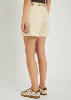Free People Moxie Drawstring Denim Shorts Cream