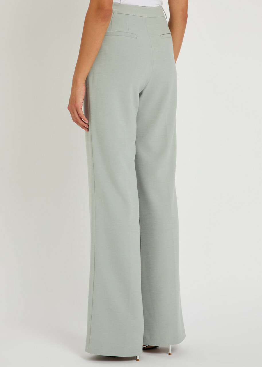 Huishan Zhang Lucian Pleated Wide-leg Woven Trousers Grey