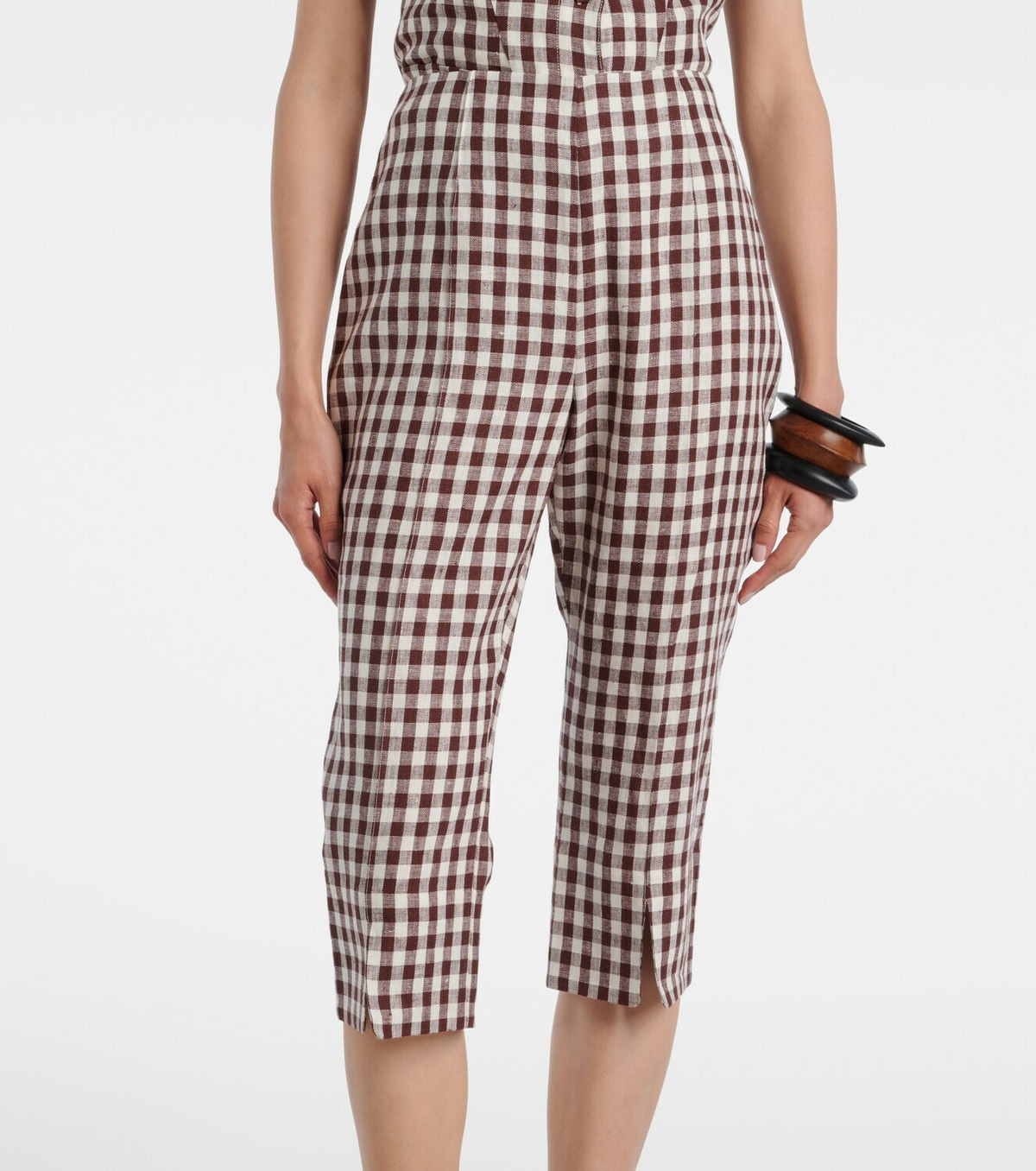 Posse Sadie gingham linen capri pants