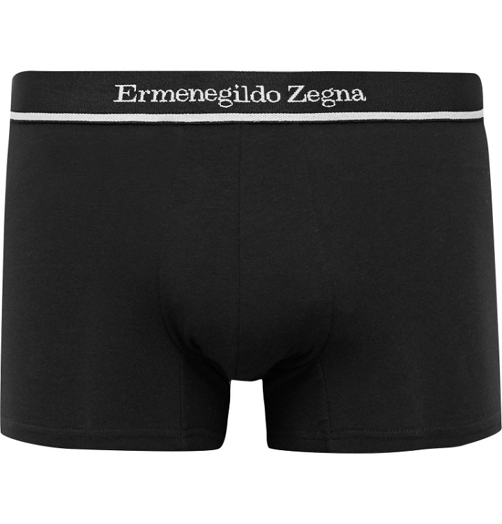 Photo: Ermenegildo Zegna - Stretch-Cotton Boxer Briefs - Black