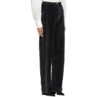 Lemaire Grey Velvet Cord High-Waisted Trouser