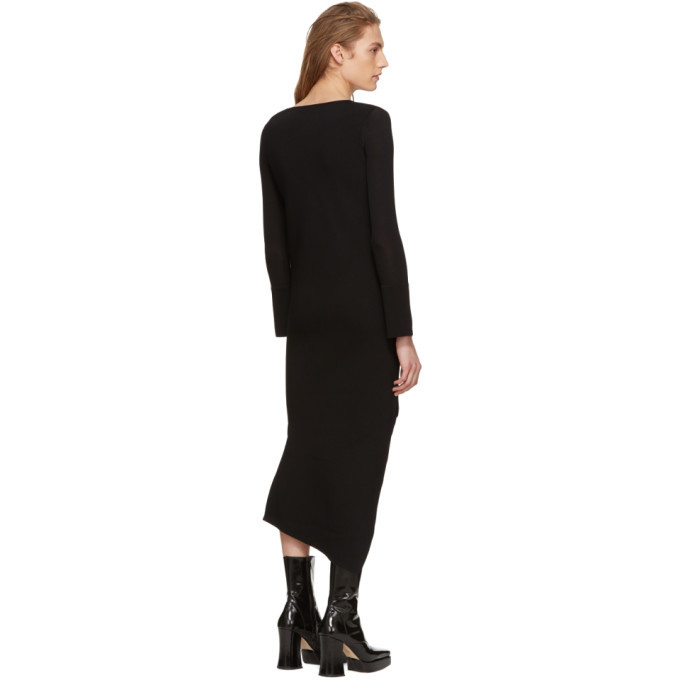 Neil Barrett Black Spiral Knit Dress