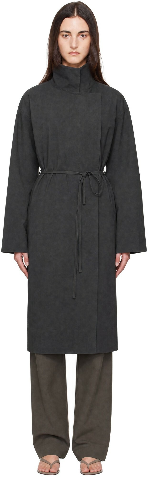 St. Agni Gray Technical Cotton Cocoon Coat