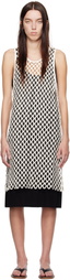 BITE White & Black Evening Lace Shift Midi Dress