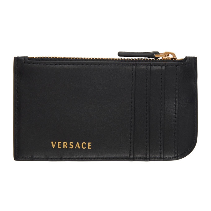 Versace Black Vitrus Zip Card Holder Versace