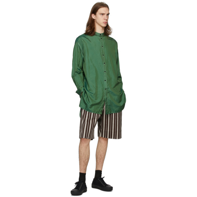 Jil Sanderand Green Canvas Packaway Shirt