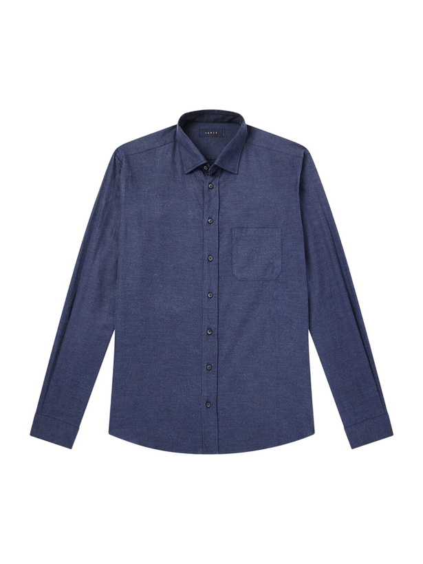 Photo: SEASE - Cotton-Flannel Shirt - Blue