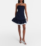 Shushu/Tong Bow-detail ruffled wool minidress