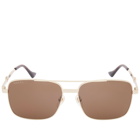 Gucci Men's Eyewear GG1441S Sunglasses in Gold/Brown