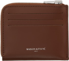 Maison Kitsuné Brown Fox Head Zipped Card Holder