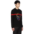 Alexander McQueen Black and Red Skull Sweater