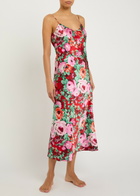 Olivia Von Halle Garbo Floral-print Silk Night Dress Red