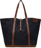 RRL Indigo Leather-Trim Denim Tote