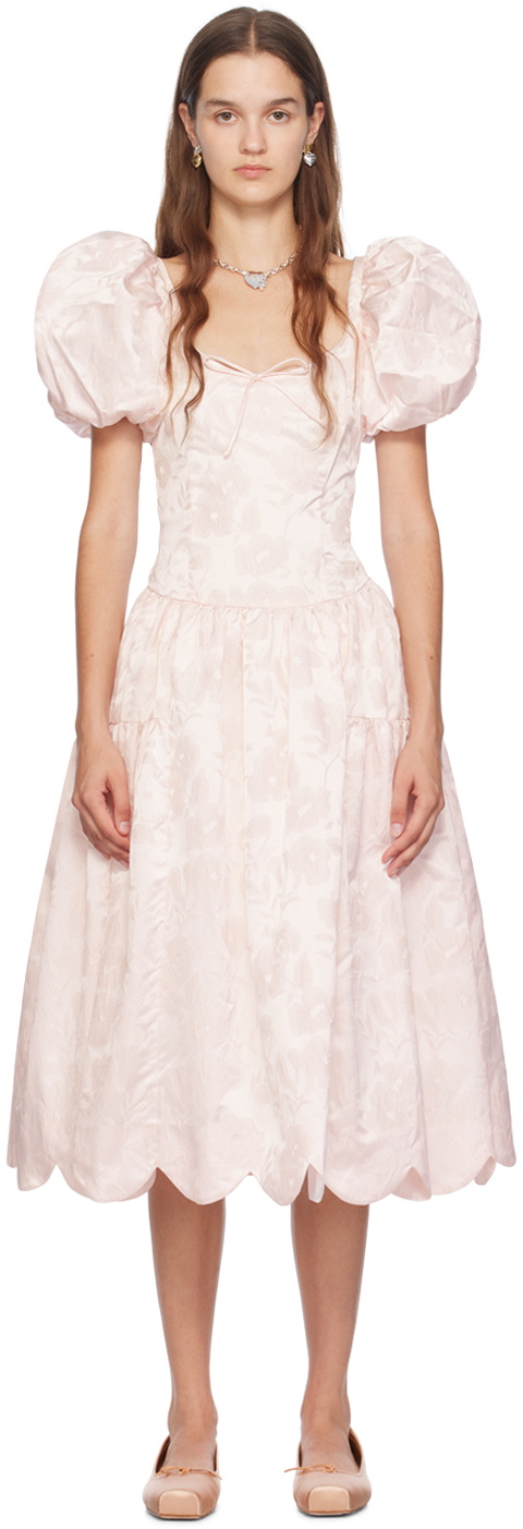 Sandy Liang Gray Fille Midi Dress Sandy Liang