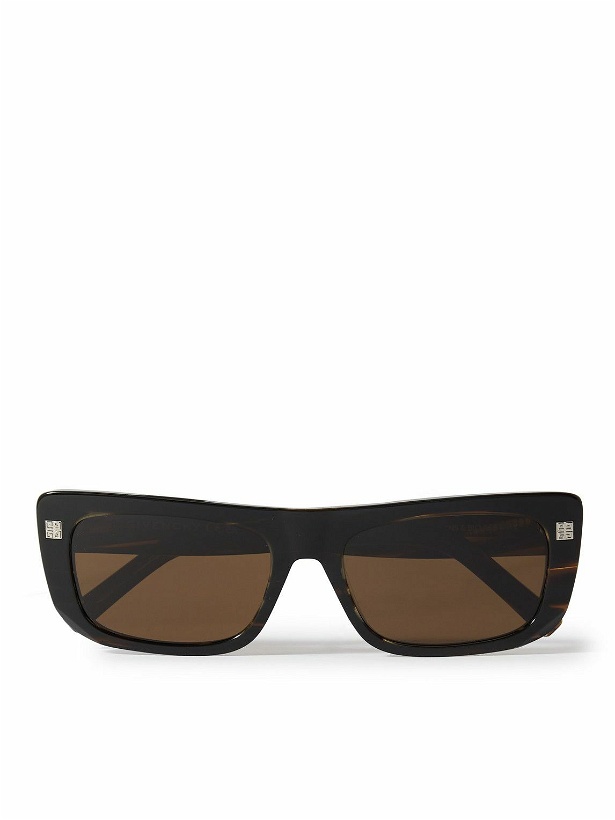 Photo: Givenchy - GV Day Square-Frame Marbled Acetate Sunglasses