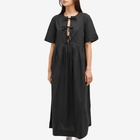 GANNI Women's Cotton Poplin Long Tie String Dress in Black