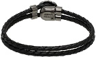 Versace Black Medusa Leather Bracelet