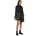 Sacai Black Quilted Nylon Wrap Miniskirt