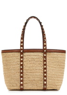 Valentino Garavani Mini Rockstud Raffia Tote bag - Natural - One Size