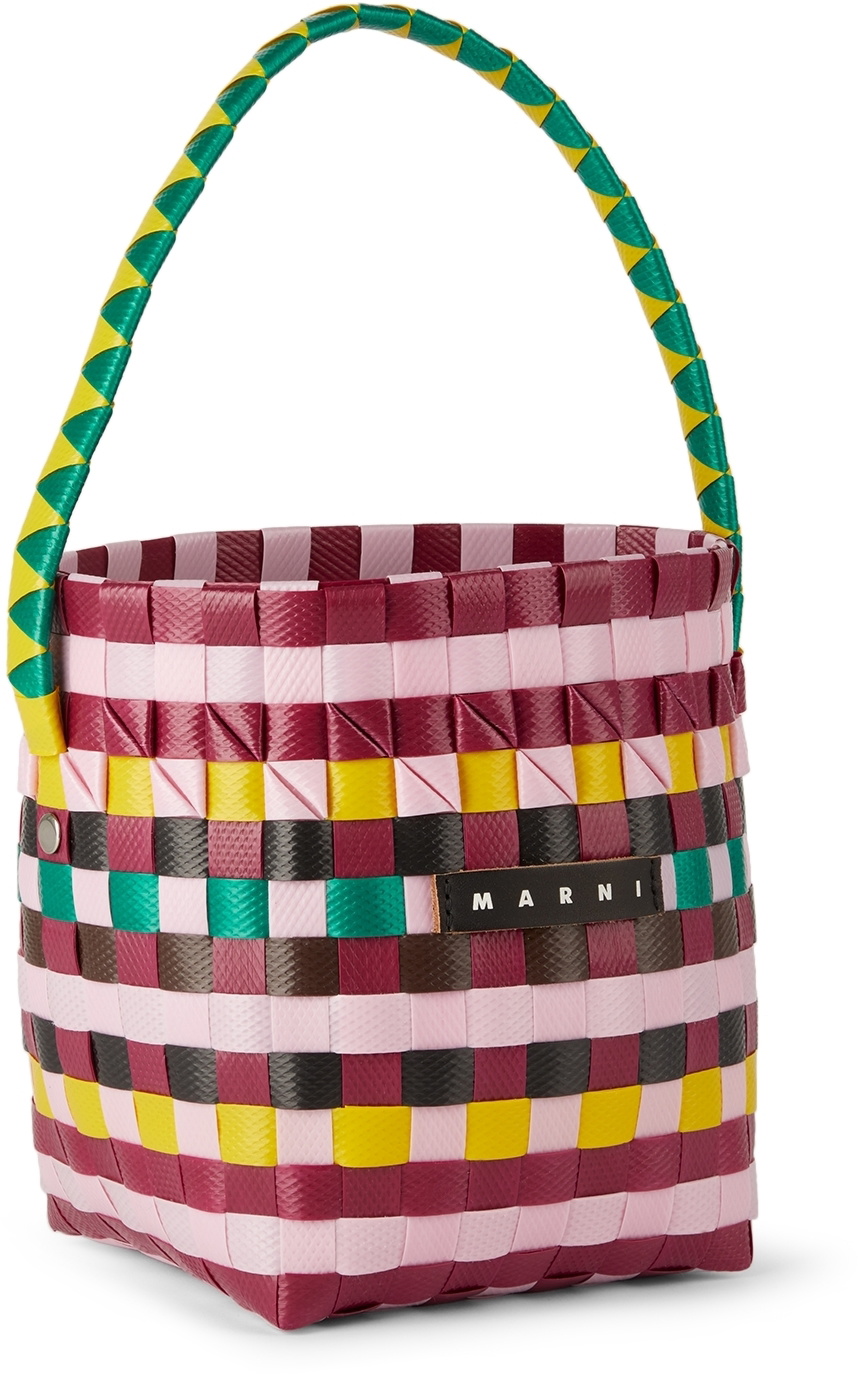 Pink and black MARNI MARKET BASKET bag