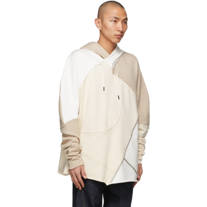 A. A. Spectrum White and Beige Collage Hoodie A. A. Spectrum