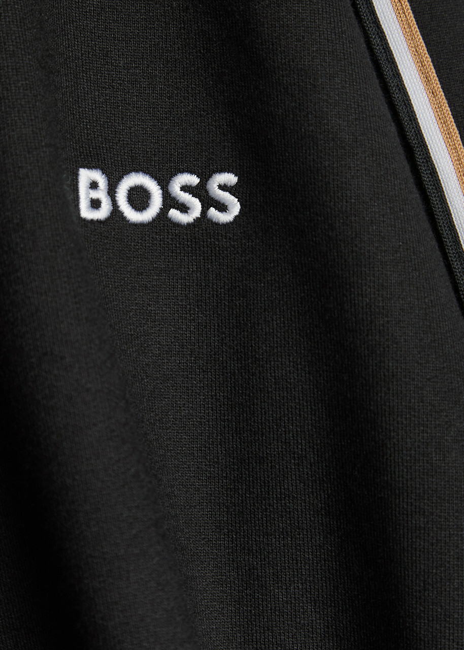 Boss Iconic Logo-embroidered Cotton Sweatshirt Black