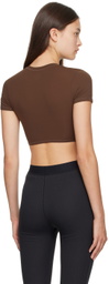 SKIMS Brown Fits Everybody Super Cropped T-Shirt
