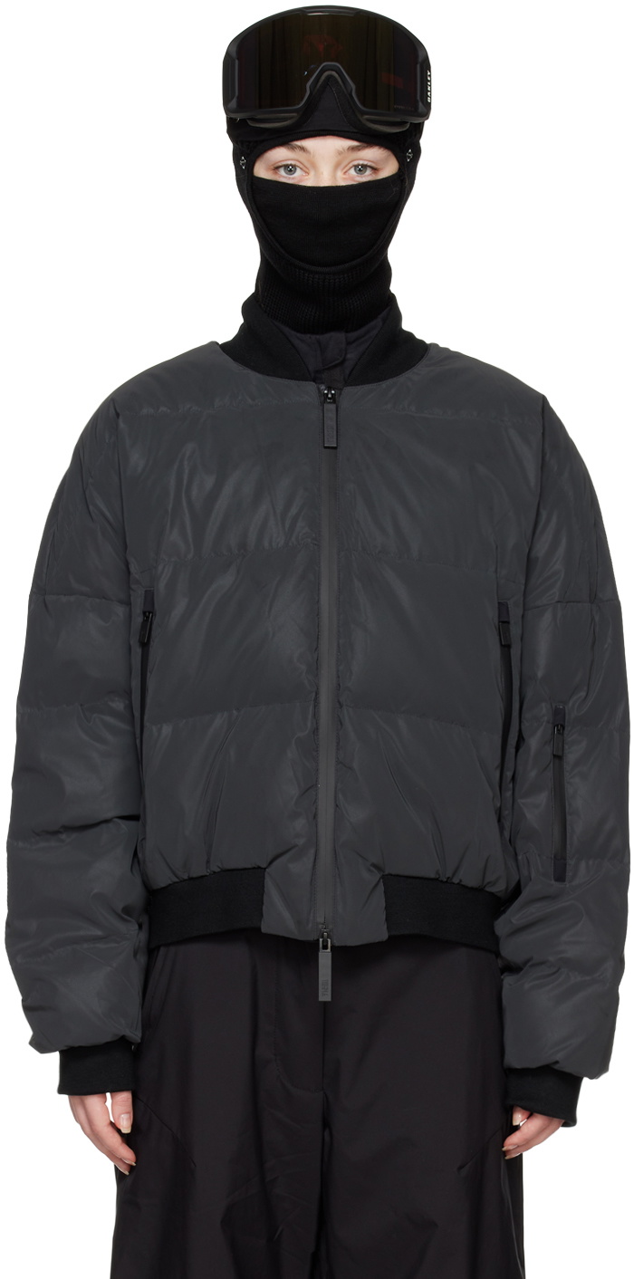 Templa Black Reflective Down Bomber Jacket