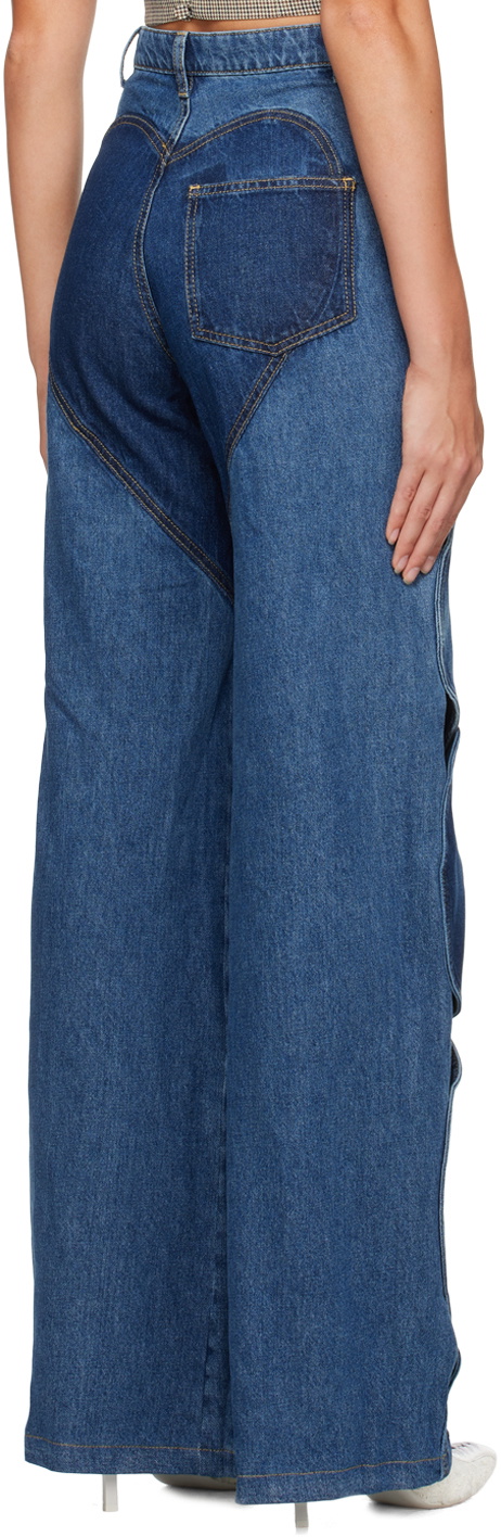 AREA Blue Rope Cutout Jeans AREA