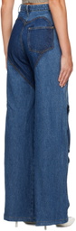 AREA Blue Rope Cutout Jeans
