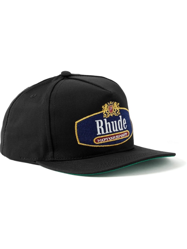Photo: Rhude - Logo-Embroidered Cotton-Blend Twill Trucker Cap