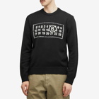 MM6 Maison Margiela Men's Jacquard Number Logo Jumper in Black