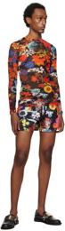 Moschino Multicolor Allover Flowers Long Sleeve T-Shirt