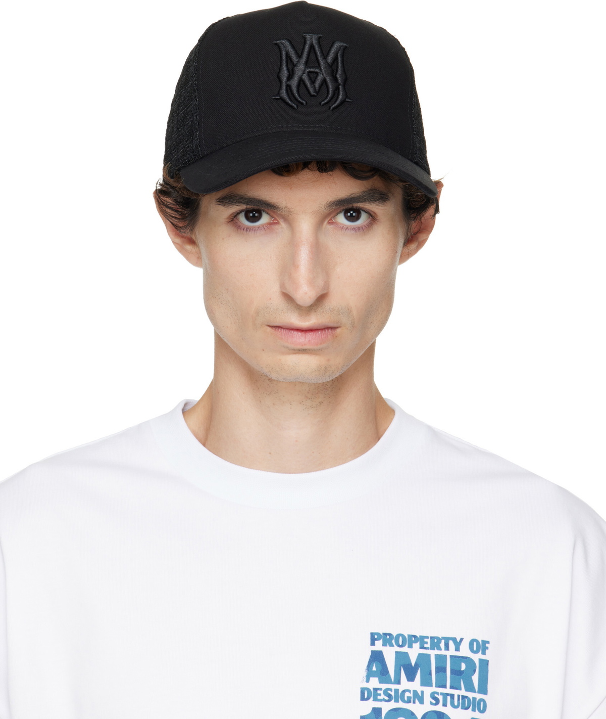 AMIRI Black Bones Stacked Trucker Cap Amiri